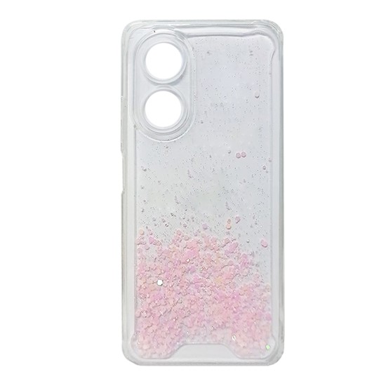 Hard Silicone Case with Glitter for Oppo A38 4g Pink Hard Silicone Case with Glitter for Oppo A38 4g Pink